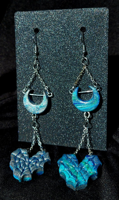 Moonie-Spider Heart Earrings